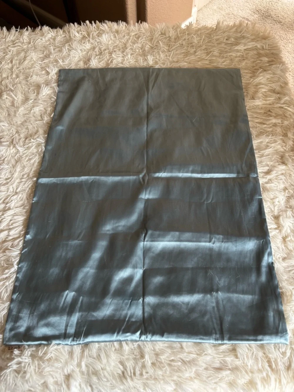 Kitsch blue satin standard size pillowcase New without Tag